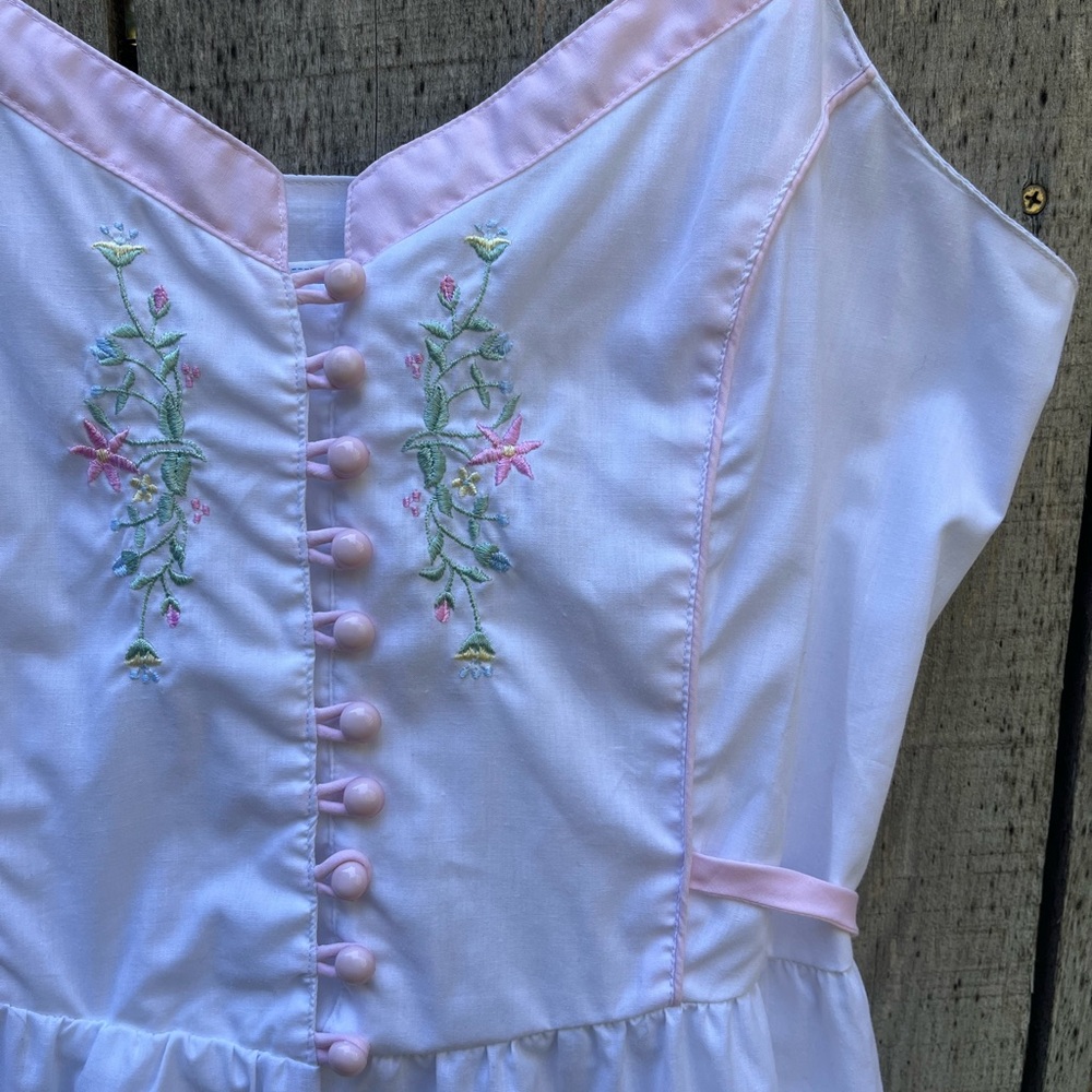 Vintage 70s Embroidered Prairie Sundress - Picture 5 of 13